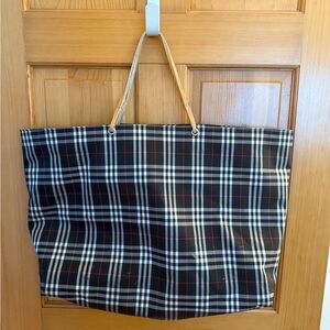 Plaid Black and White Womens Tote Bag